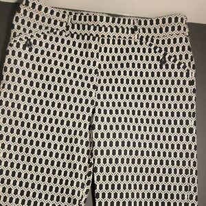 Black and White Geometric Trousers with Tailored Fit